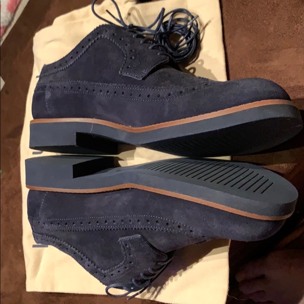 Louis Vuitton Navy Suede Brogues - Picture 2 of 5